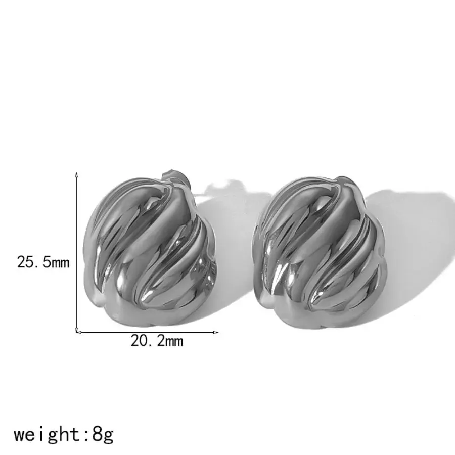 1 Paar einfache geometrische Ohrstecker aus Edelstahl mit 18 Karat Vergoldung für Damen h5 Bild2